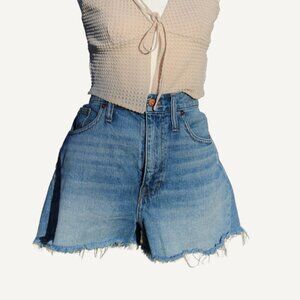 👖 MADEWELL HIGH-RISE RAW HEM DENIM SHORTS